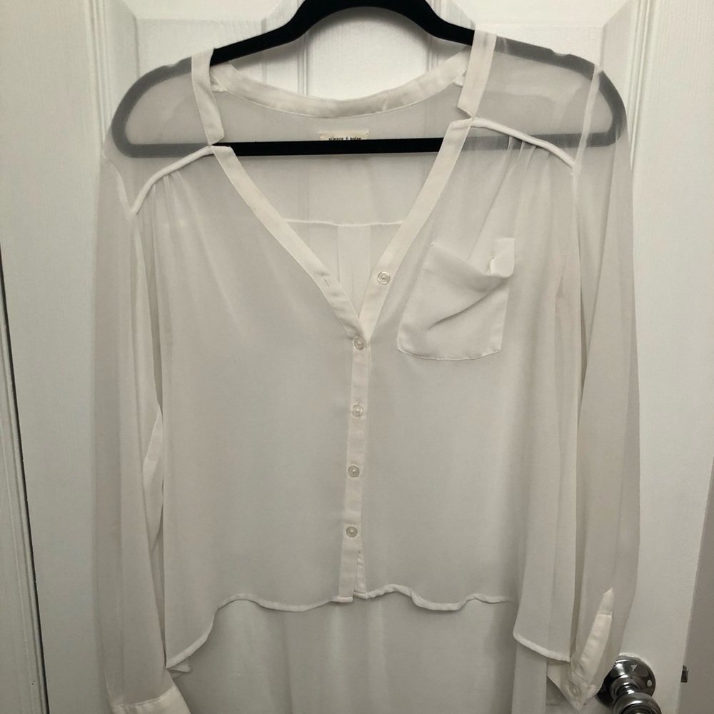 Cute high low shear white top!